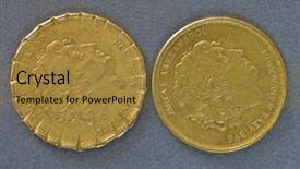  Presentation with greek - Presentation theme consisting of redisigne - two greek coins background and a gold colored foreground