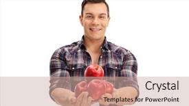  Presentation with agricultural - Cool new theme with redneck - agricultural worker offering apples isolated backdrop and a  colored foreground