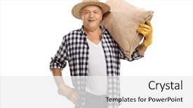  Presentation with chicken poultry farm white layer - PPT theme having redneck - farmer with a burlap sack background and a white colored foreground