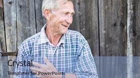  Presentation with college education happy smiling - Audience pleasing PPT theme consisting of redneck - happy smiling elder senior man backdrop and a light blue colored foreground