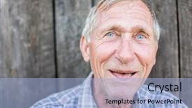  Presentation with college education happy smiling - Cool new presentation theme with redneck - happy smiling elder senior man backdrop and a light blue colored foreground