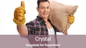  Presentation with joy of giving for grade 5 - Colorful theme enhanced with redneck - joyful male farmer holding backdrop and a  colored foreground