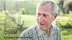  Presentation with man in nature - PPT theme having redneck - natural senior man outdoors background and a mint green colored foreground