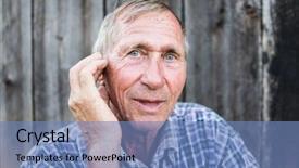  Presentation with redneck - PPT theme with redneck - portrait of senior man outdoors background and a teal colored foreground