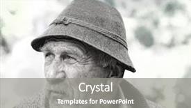  Presentation with senior adults - Slide deck consisting of redneck - senior man portrait outdoors background and a gray colored foreground