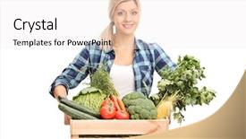  Presentation with female - Beautiful slides featuring redneck - young female farmer posing behind backdrop and a  colored foreground