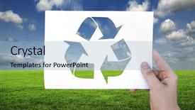  Presentation with consumerism - Presentation theme having reduce consumerism - ecology sign on white sheet background and a light blue colored foreground