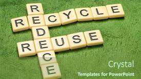  Presentation with reduce reuse - Amazing theme having reduce-reuse-and-recycle-crossword backdrop and a tawny brown colored foreground