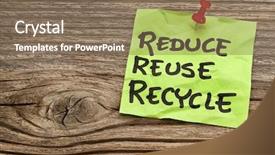  Presentation with reduce reuse - Slides featuring reduce reuse and recycle reminder background and a violet colored foreground