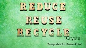  Presentation with reduce reuse - Beautiful PPT theme featuring reduce-reuse-and-recycle-words backdrop and a seafoam green colored foreground