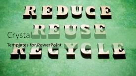  Presentation with reduce reuse recycle - Slides with reduce-reuse-and-recycle-words background and a seafoam green colored foreground