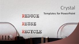  Presentation with reduce reuse - Beautiful presentation design featuring reduce-reuse-and-recycle-words backdrop and a light gray colored foreground