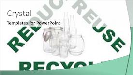  Presentation with reduce reuse recycle - Amazing PPT layouts having reduce-reuse-recycle concept series - clear glass backdrop and a white colored foreground