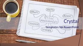  Presentation with project management - Audience pleasing presentation design consisting of reduce risk - project management flow chart backdrop and a sky blue colored foreground