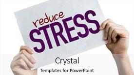 Presentation with stress - Theme having reduce stress placard isolated background and a white colored foreground