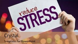  Presentation with light golden lights - Beautiful theme featuring reduce stress placard with night backdrop and a coral colored foreground