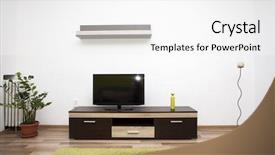  Presentation with aviation modern drone in motion - Amazing PPT theme having reducing expenses - modern living room interior backdrop and a  colored foreground