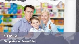  Presentation with family shopping - PPT layouts with reduction format - family in the shopping center background and a gray colored foreground