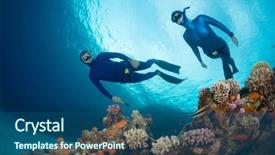  Presentation with divers - Amazing slides having reef in the red sea backdrop and a ocean colored foreground