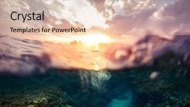  Presentation with coral reef - Audience pleasing presentation theme consisting of reef underwater and bright clouds backdrop and a lemonade colored foreground