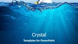  Presentation with tropical reef fish - Theme having reef with coral and sponge background and a gray colored foreground