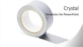  Presentation with repair - Audience pleasing presentation design consisting of reel of adhesive repair tape backdrop and a white colored foreground