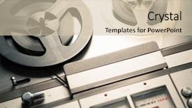  Presentation with recorder - Cool new PPT theme with reel player and recorder backdrop and a soft green colored foreground