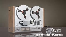  Presentation with tape recorder - Beautiful presentation featuring reel stereo tape deck recorder backdrop and a  colored foreground