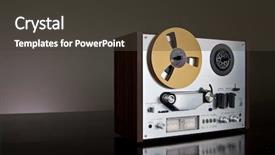  Presentation with tape recorder - Theme consisting of reel stereo tape deck recorder background and a  colored foreground