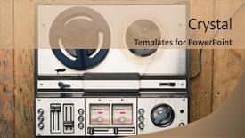  Presentation with tape recorder - Audience pleasing presentation theme consisting of reel tape player and recorder backdrop and a coral colored foreground