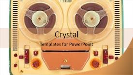  Presentation with tape recorder - Amazing slide deck having reel tape recorder from 1960s backdrop and a yellow colored foreground