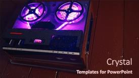  Presentation with tape recorder - Cool new presentation with reel-to-reel-audio-tape backdrop and a wine colored foreground