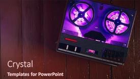  Presentation with audio tape - Slides consisting of reel-to-reel-audio-tape background and a tawny brown colored foreground