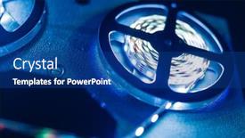  Presentation with tape recorder - Cool new presentation design with reel-to-reel-audio-tape backdrop and a ocean colored foreground