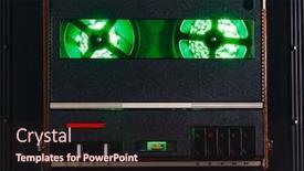  Presentation with led strip - Beautiful presentation theme featuring reel-to-reel-audio-tape backdrop and a wine colored foreground