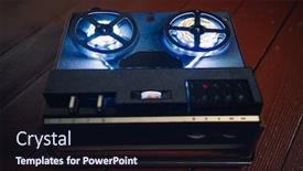  Presentation with tape recorder - Presentation enhanced with reel-to-reel-audio-tape background and a wine colored foreground