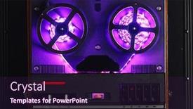  Presentation with led strip - Presentation having reel-to-reel-audio-tape background and a wine colored foreground