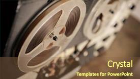  Presentation with tape recorder - PPT theme enhanced with reel tube tape-recorder background and a tawny brown colored foreground