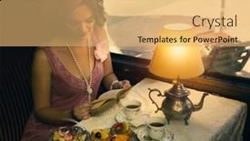  Presentation with steam tea - Presentation design having reenactment-scene-of-a-1920s background and a yellow colored foreground