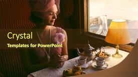  Presentation with steam tea - Slides having reenactment-scene-of-a-1920s background and a tawny brown colored foreground