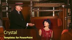  Presentation with steam train - PPT layouts with reenactment-scene-of-a-vintage background and a  colored foreground