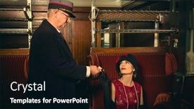  Presentation with steam train - Presentation theme consisting of reenactment-scene-of-a-vintage background and a black colored foreground