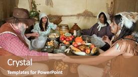  Presentation with thanksgiving dinner - Amazing presentation having reenactment scene of the first backdrop and a coral colored foreground