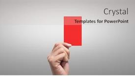  Presentation with referee - Cool new slides with referee-a-hand-holding-red backdrop and a light gray colored foreground