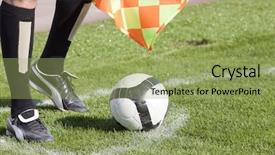  Presentation with referee - Presentation featuring referee in corner with ball background and a mint green colored foreground