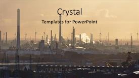  Presentation with docks - Presentation theme with refieries and wind power turbine background and a lemonade colored foreground