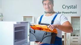  Presentation with diy - Amazing theme having refigeration engineering - repairman contractor repairing fridge backdrop and a  colored foreground