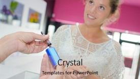  Presentation with refilling - PPT theme having cigarrillo electronico - refilling an electronic cigarette background and a coral colored foreground