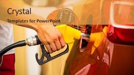  Presentation with refilling - Presentation theme having refilling the car with fuel background and a yellow colored foreground