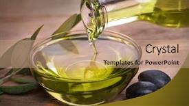  Presentation with olive oil - Beautiful slide deck featuring bowl with olive oil backdrop and a coral colored foreground
